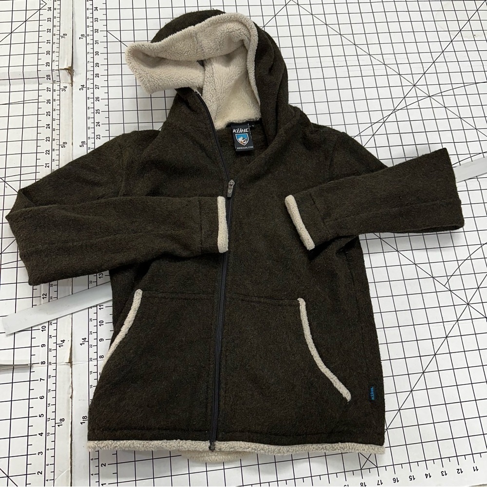 Kuhl sz medium full zip Alfpaca fleece hooded sweater A2 - Picture 2 of 6